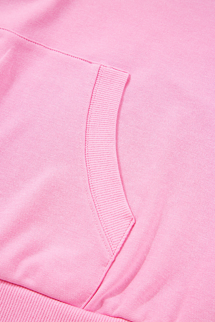 Checkered Patchwork Kangaroo Pocket Half Zipper Hoodie