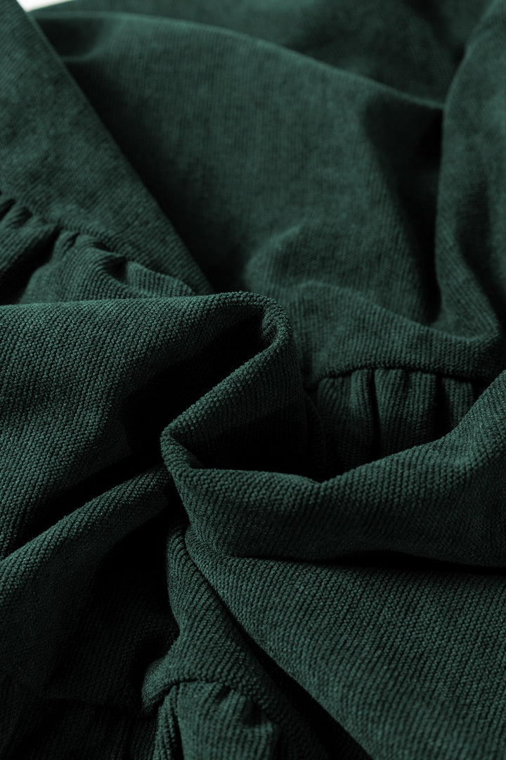 Mist Green Lantern Sleeve Tiered Mini Dress