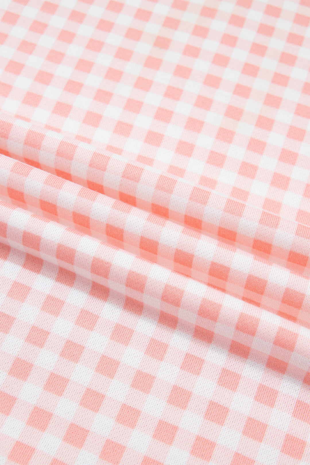 Pink Color Block Plaid Patchwork Long Sleeve Pullover Wide Leg Pant Set