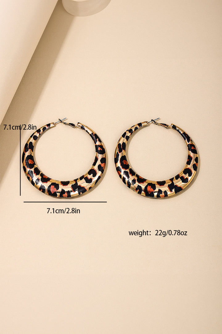 Boucles d'oreilles créoles à motif léopard audacieux