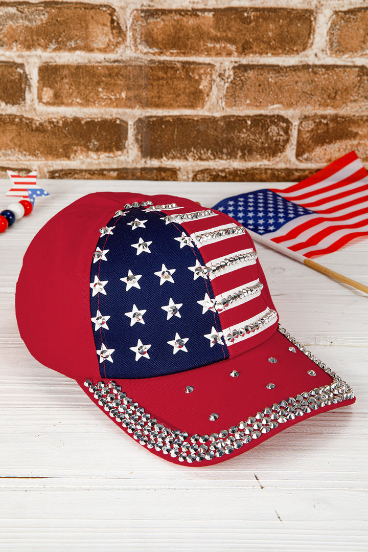 Baseballkappe mit amerikanischer Flagge und Strassdekor