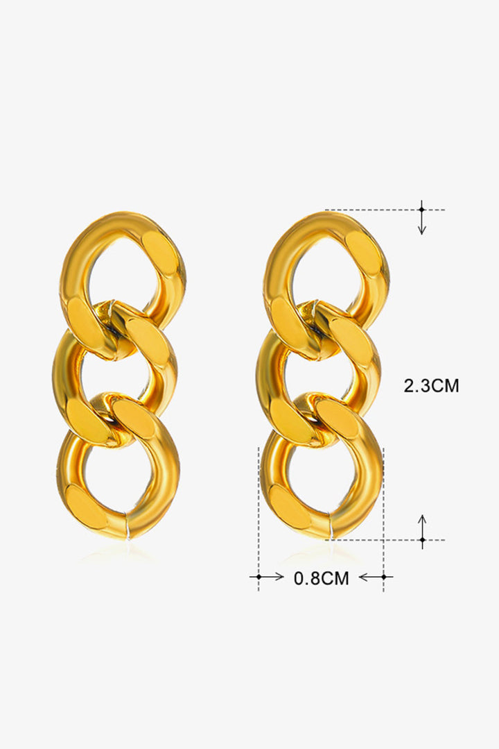 Chain Link Plate Alloy Drop Earrings