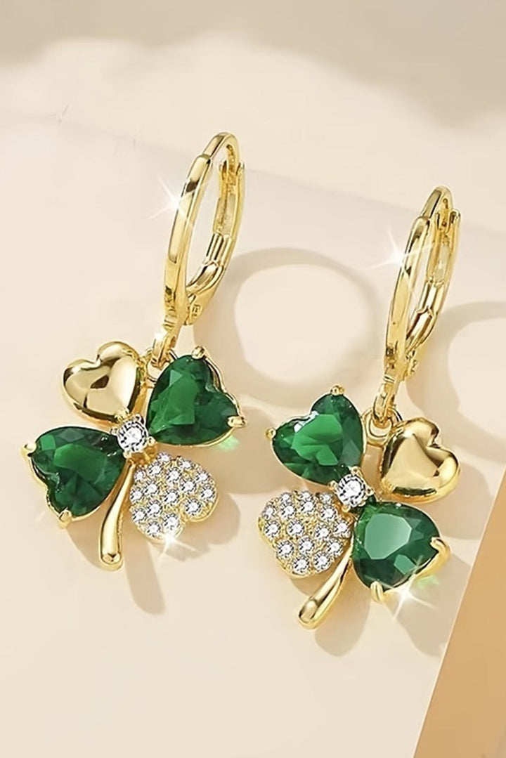 Superbes boucles d'oreilles en forme de trèfle à 4 feuilles de la Saint-Patrick