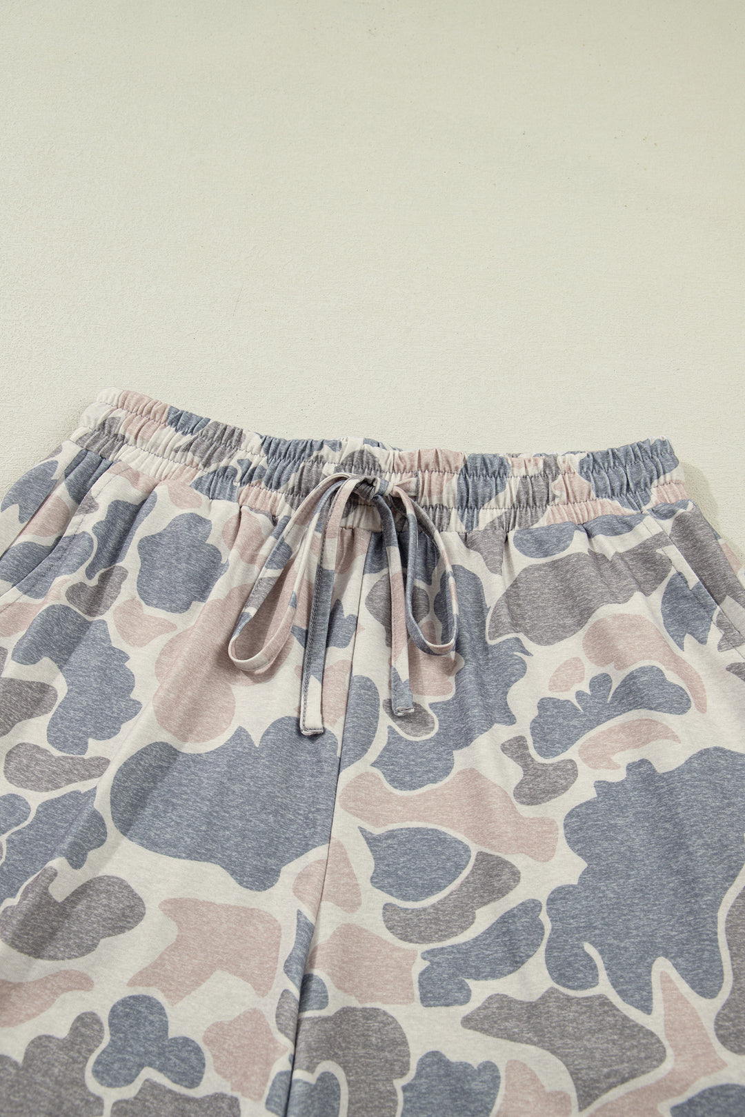 Multicolour Camouflage Loose Tee Drawstring Shorts 2pcs Outfit