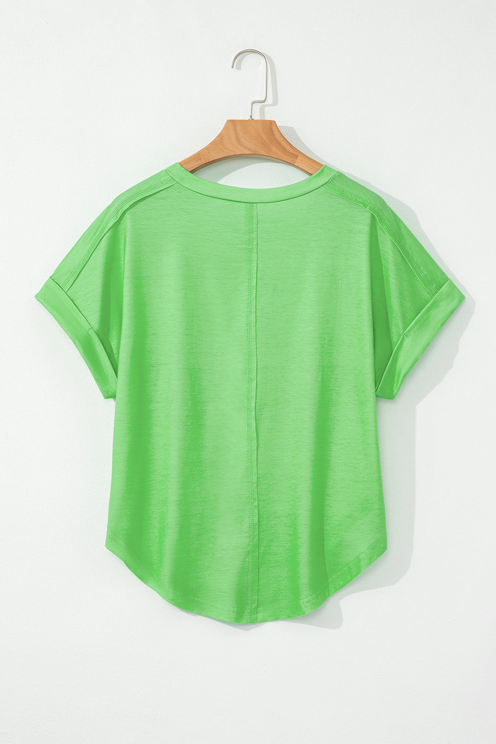 Colorblock Rounded Hem Loose T Shirt