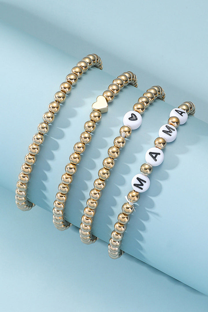 Ensemble de 4 bracelets MAMA Heart Bead