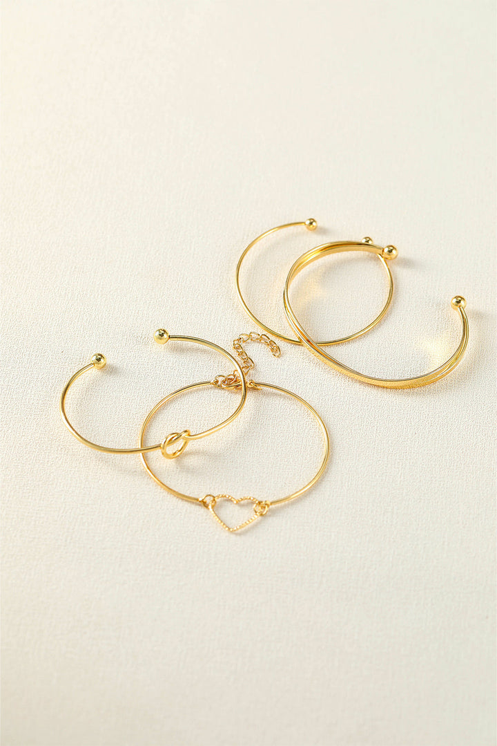 Love Geometric Cross Plated Bracelet 4-piece Set