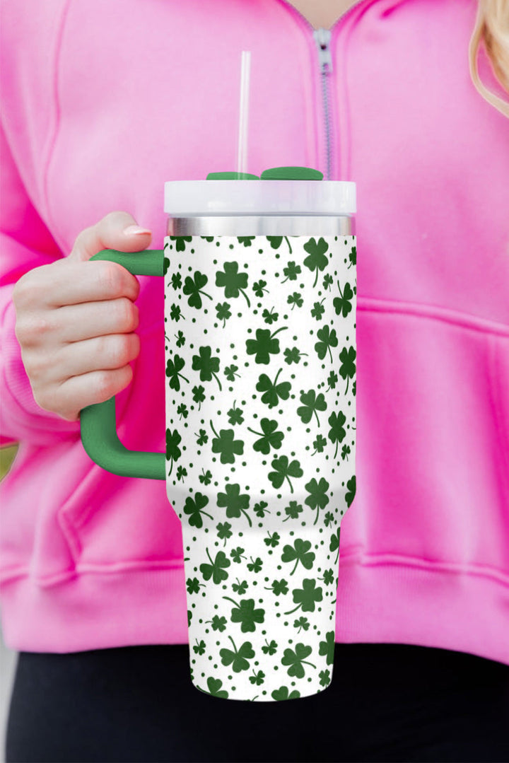 Clover Print Thermos Cup with Handle 40oz