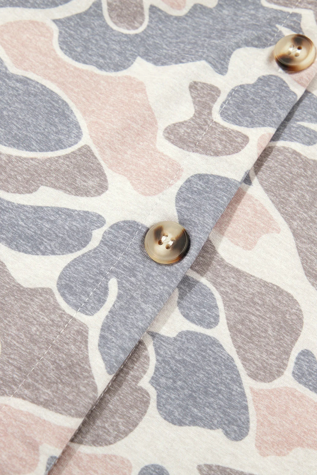 Multicolour Casual Camouflage Button Down Tunic Shacket