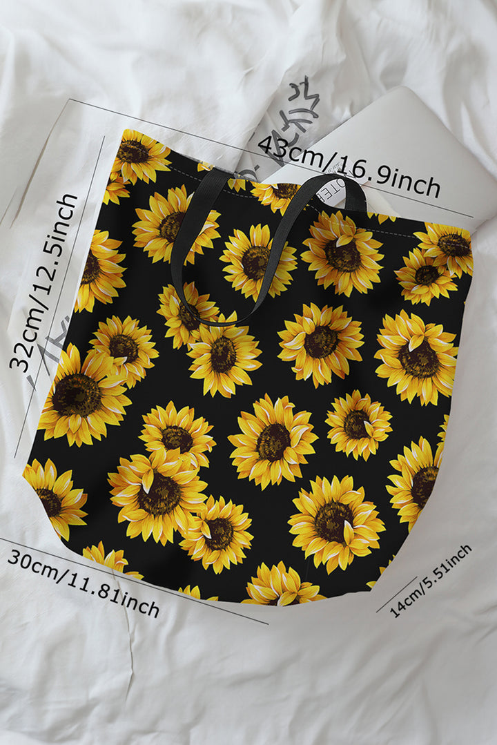 Tragetasche aus Canvas mit Sonnenblumen-Digitaldruck