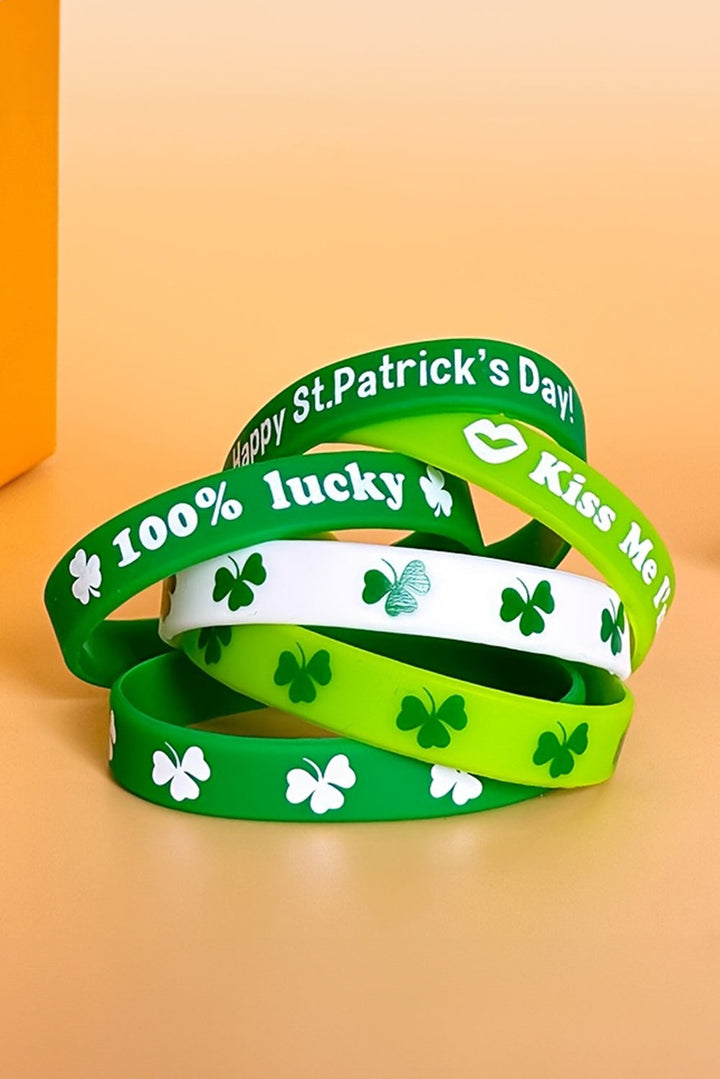 Bracelet en silicone imprimé trèfle de la Saint-Patrick