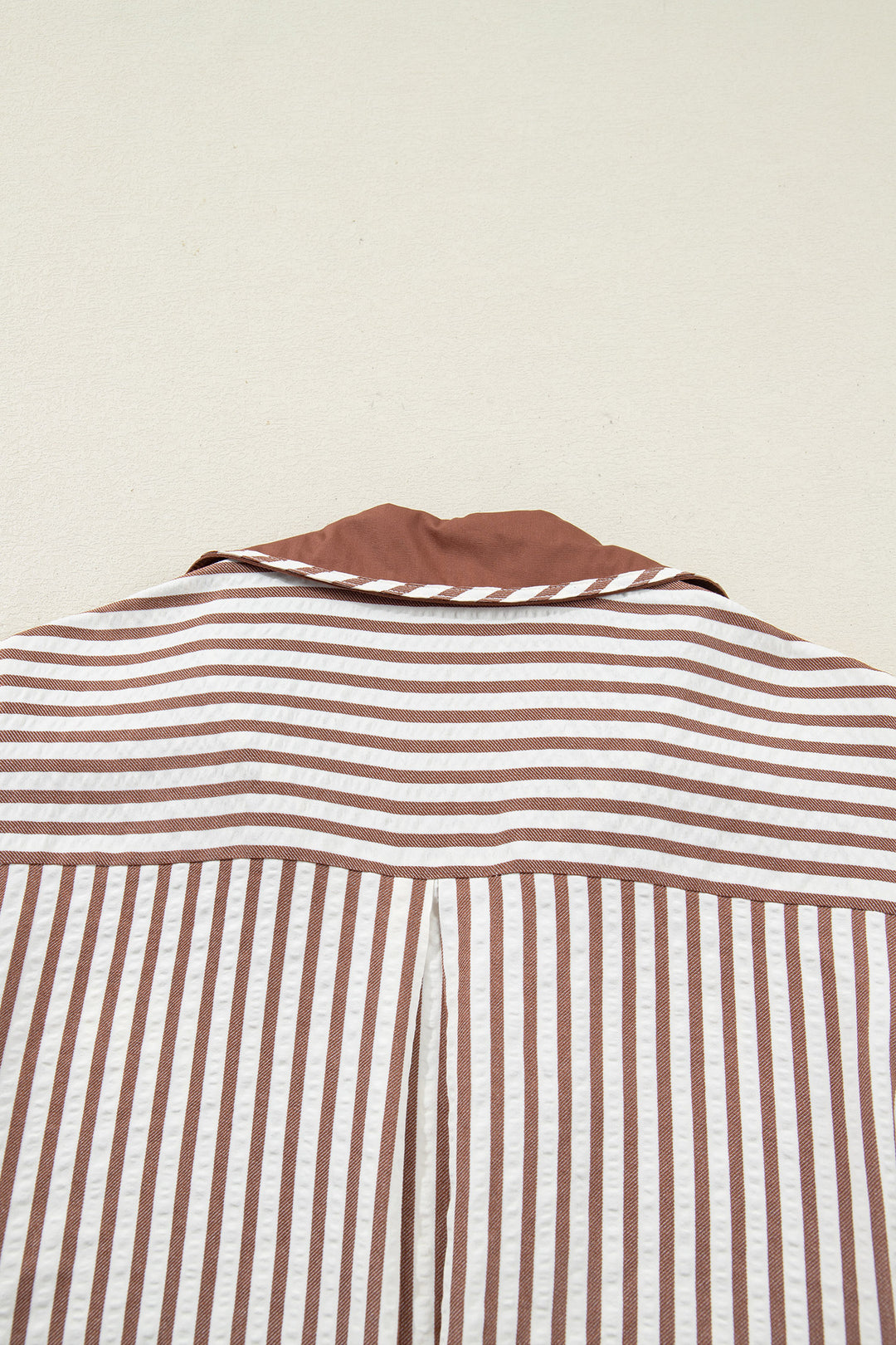 Collared Split Neck Short Bubble Sleeve Blouse