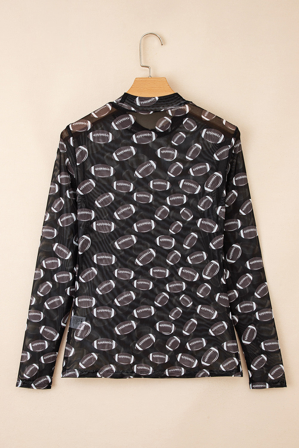 Game Day Rugby Mesh Sheer Long Sleeve Top