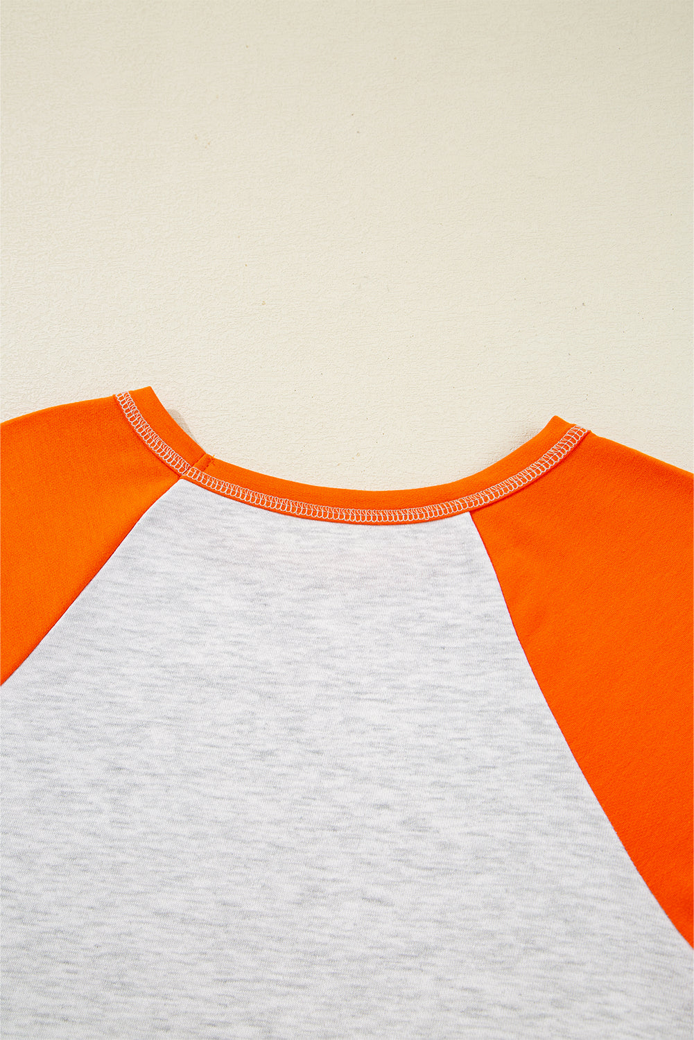 Color Block Raglan Sleeve Contrast Stitching Loose Fit Top