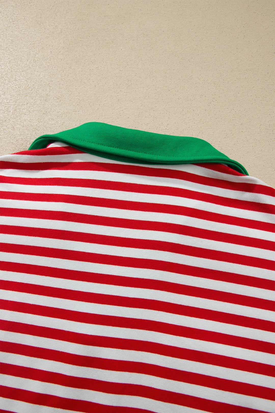 Red Stripe Colorblock Trim Polo Collar Drawstring Elastic Waist Band Casual 2pcs Outfit