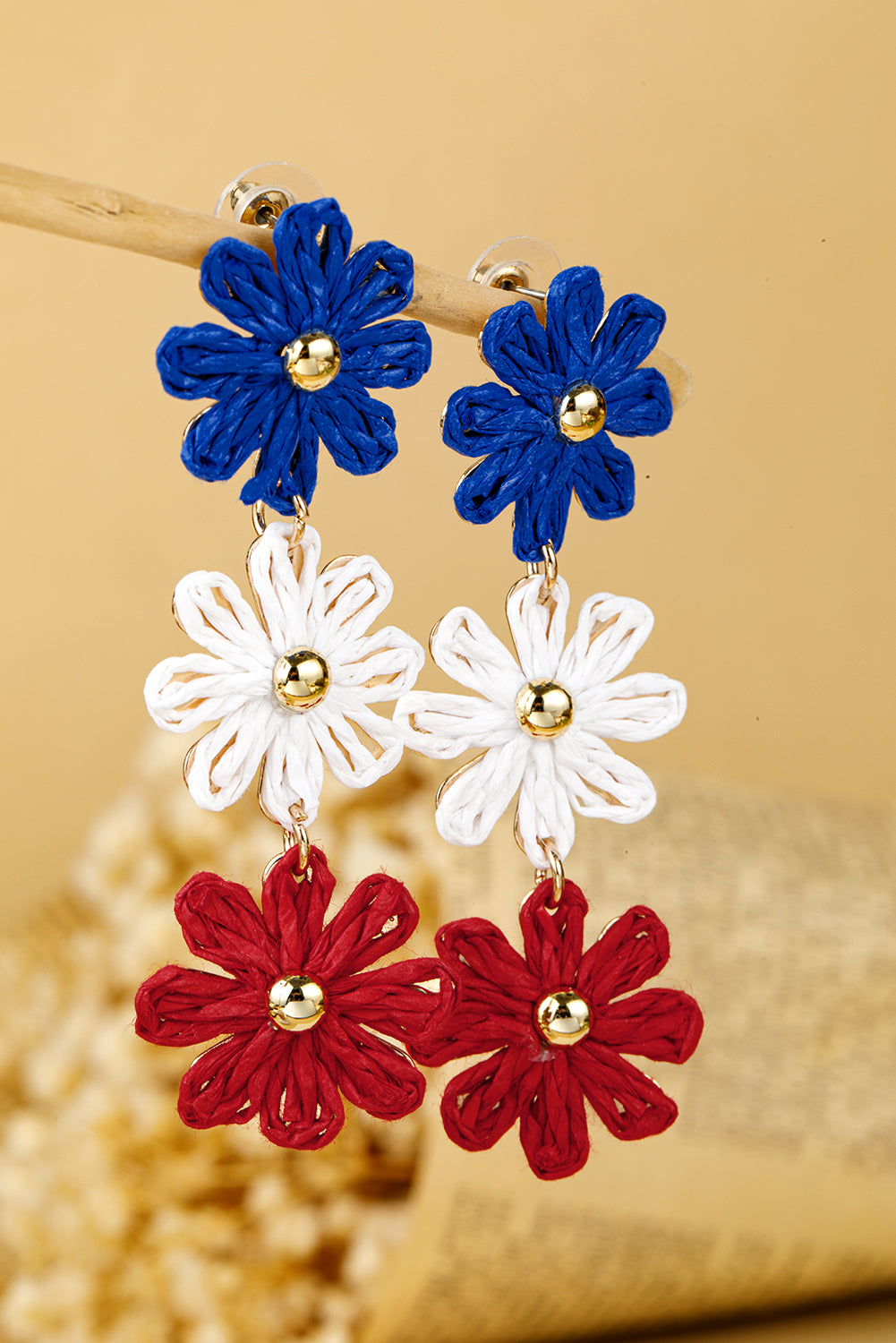 Boucles d'oreilles pendantes à fleurs au crochet