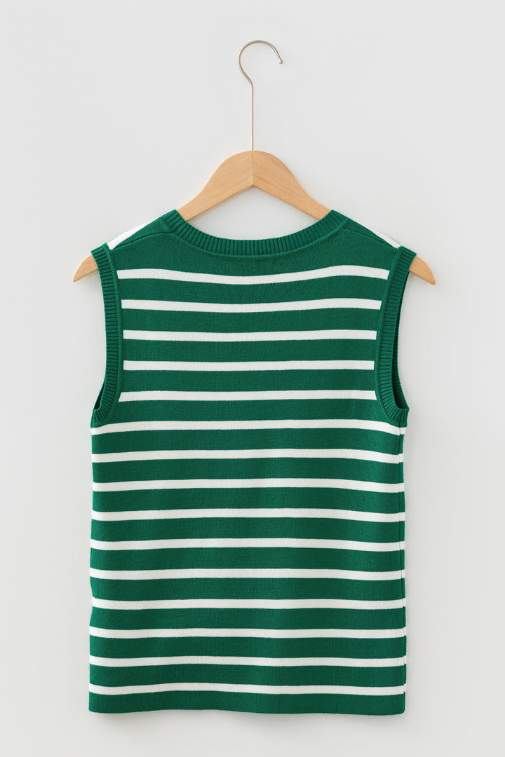 Crew Neck Sleeveless Sweater Vest