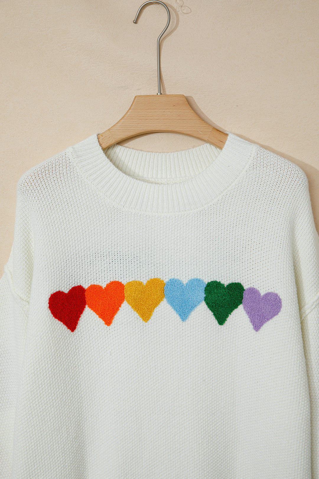 White Chenille Graphic Drop Shoulder Holiday Sweater