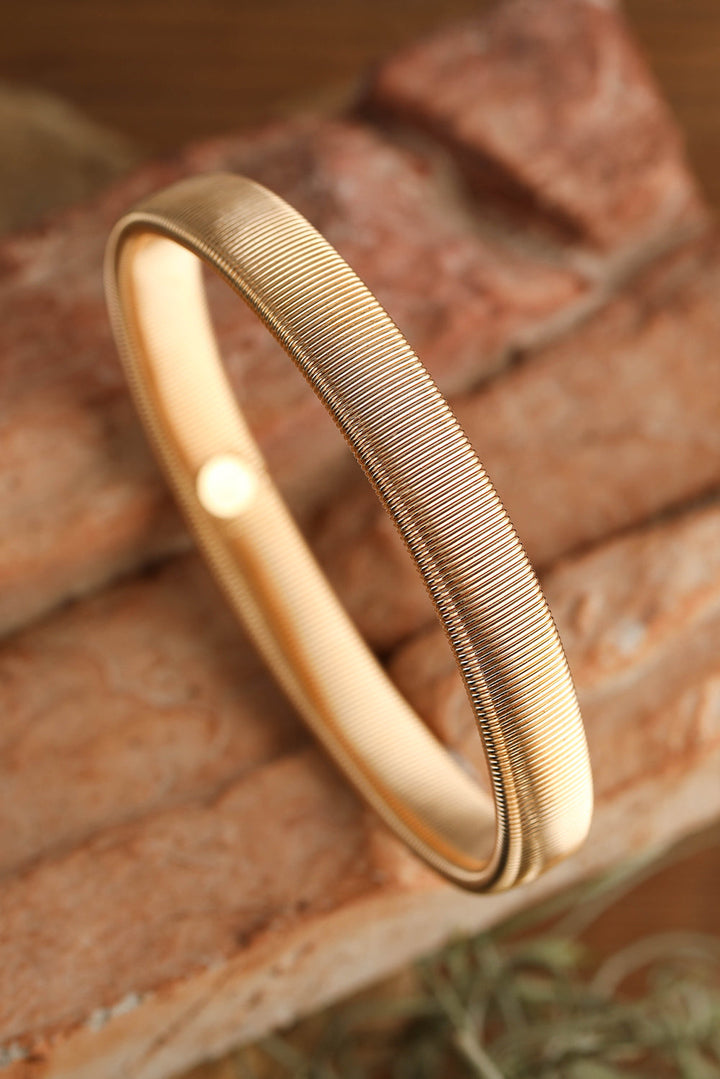 Stretchy Plated Metal Wide Bangle