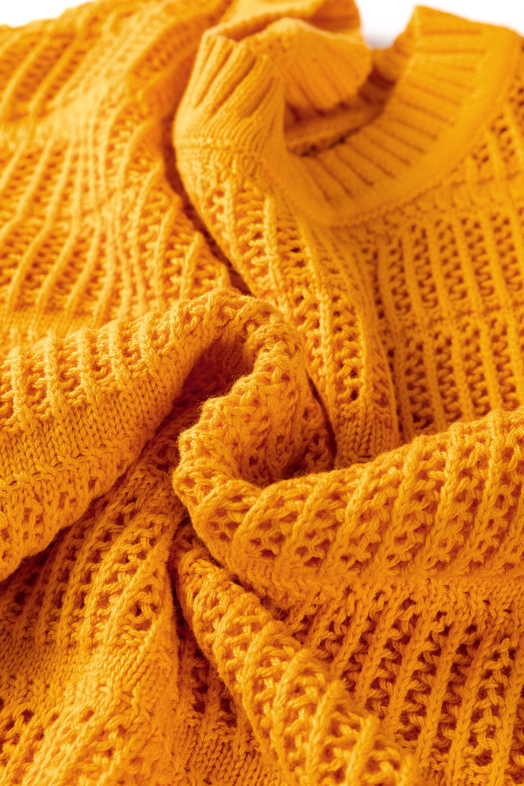 Hollow out Openwork Knit 3/4 Sleeve Sweater