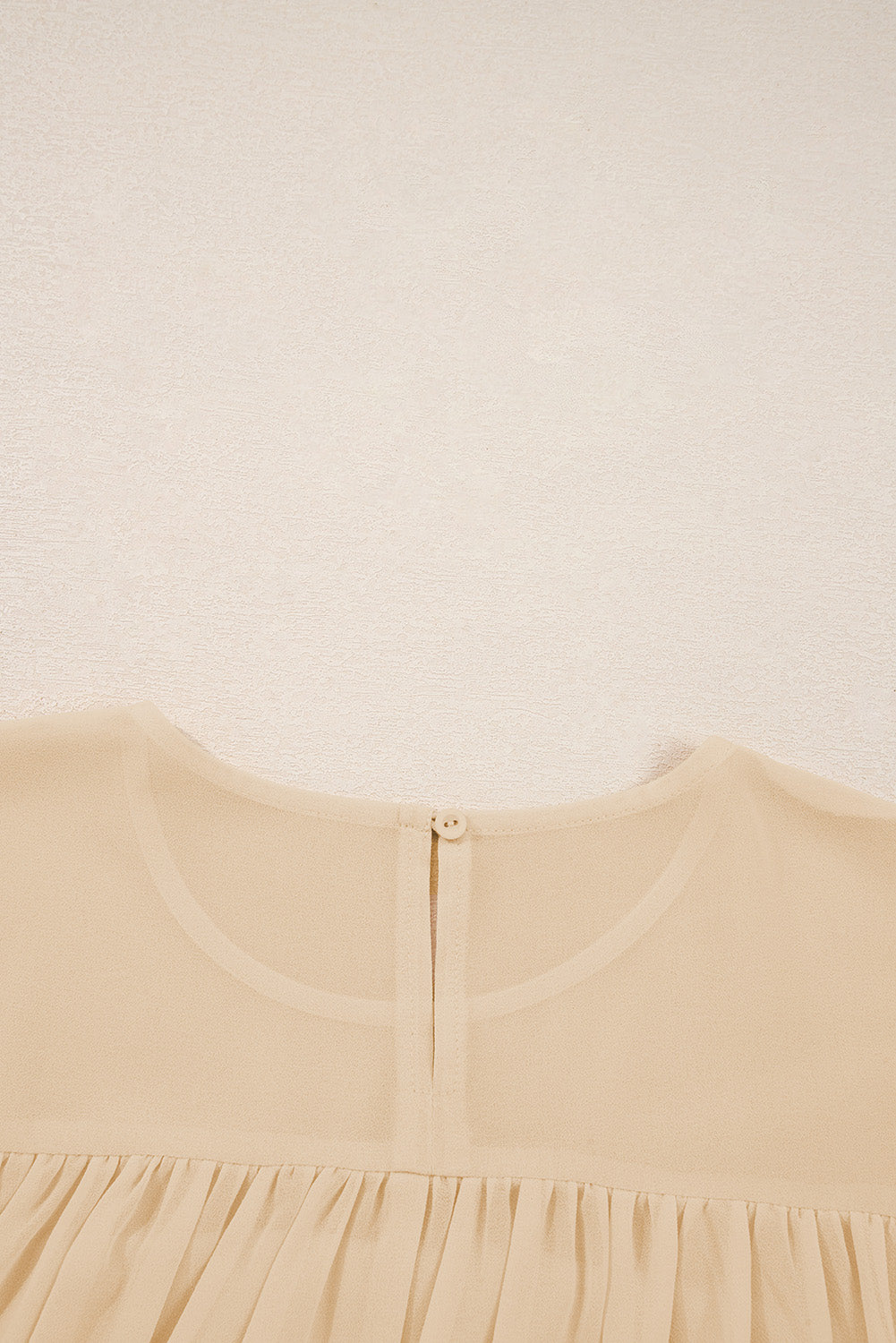 Pleated Ruffle Long Sleeve Chiffon Blouse