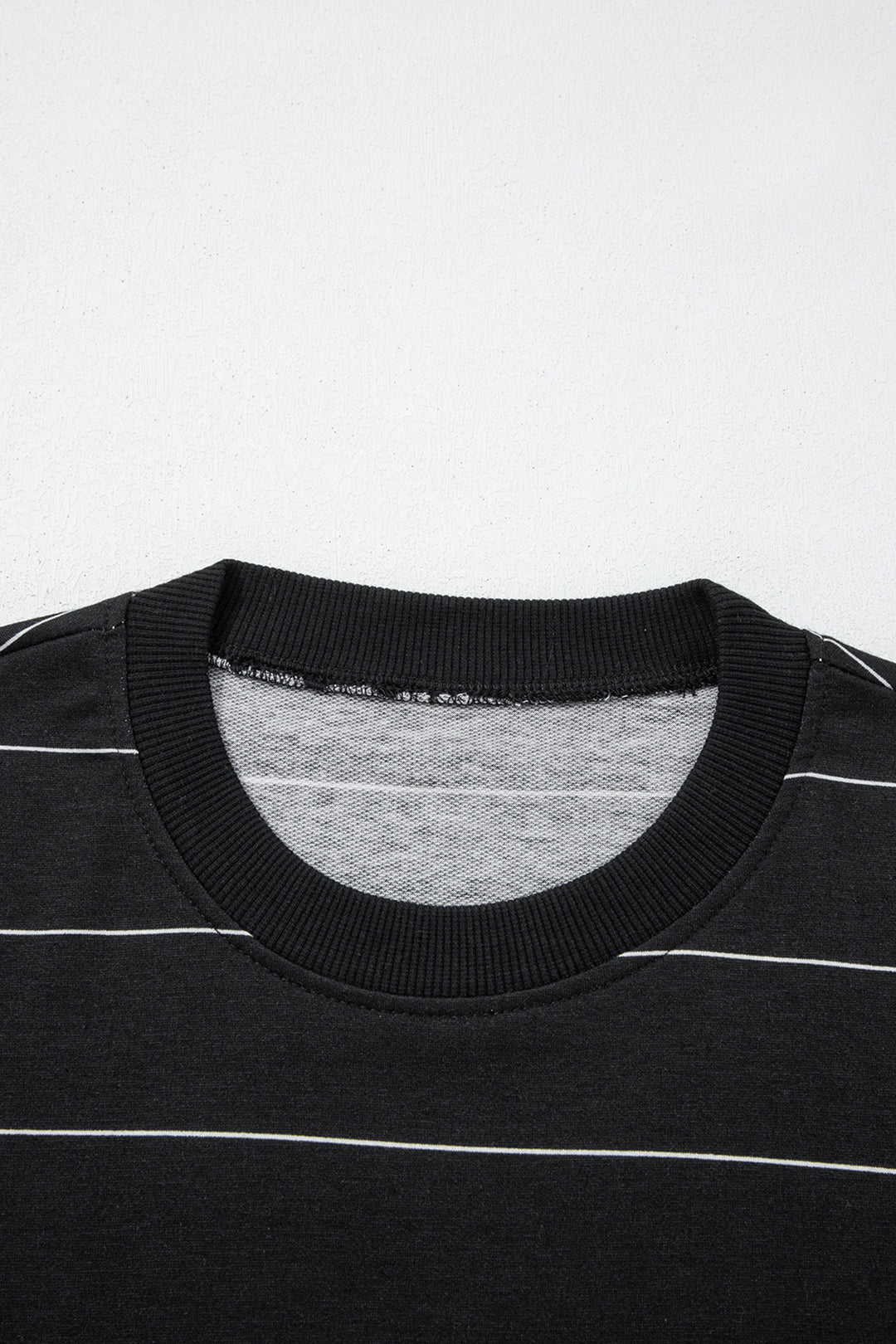 Black Stripe Half Sleeve Tee Drawstring Shorts 2pcs Set