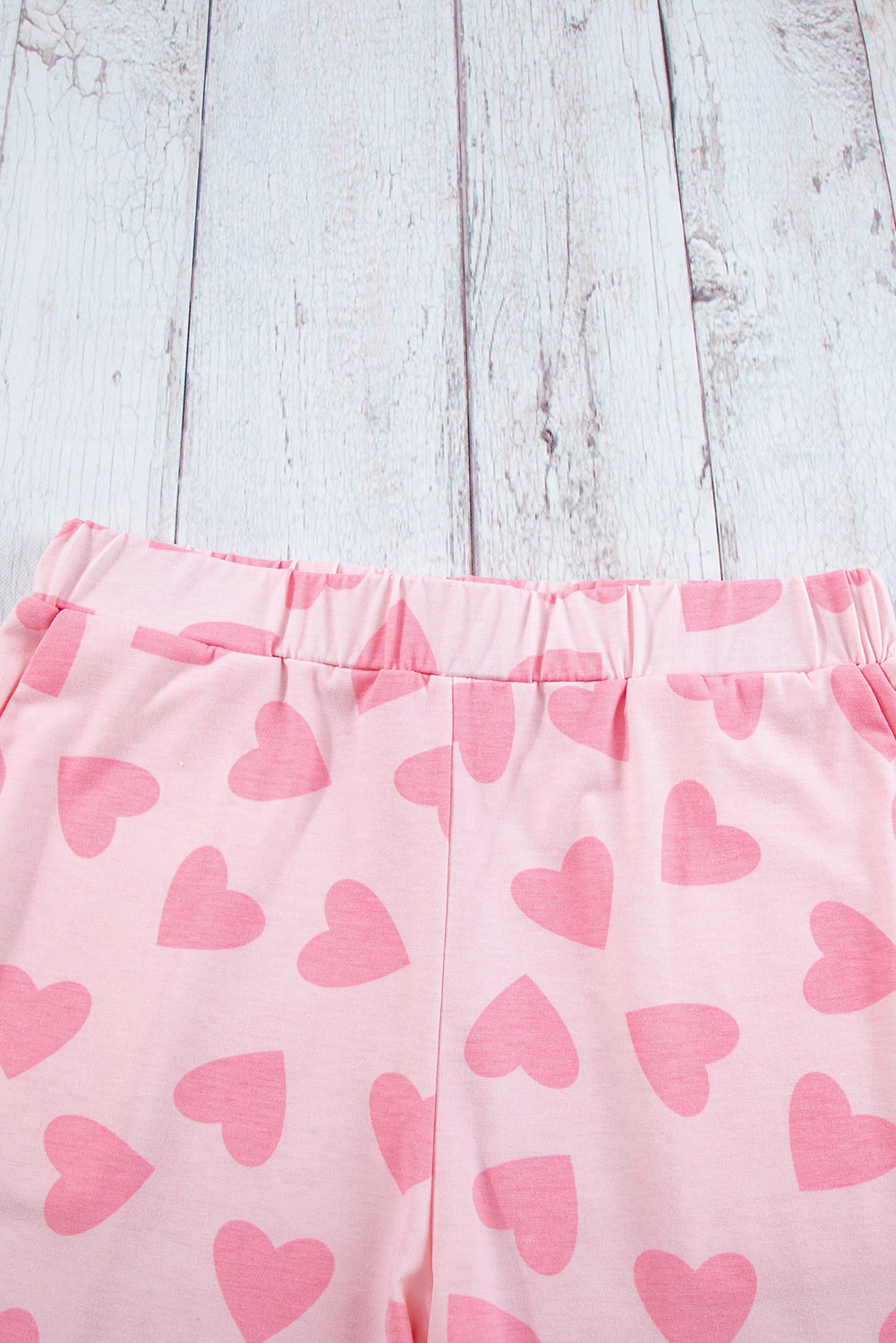 valentine heart shape print long sleeve top shorts lounge set 1