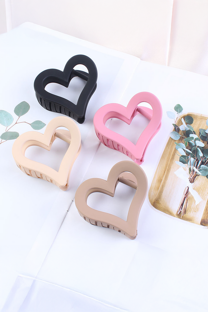 Cutout Heart Shape Frosted Small Hair Clip