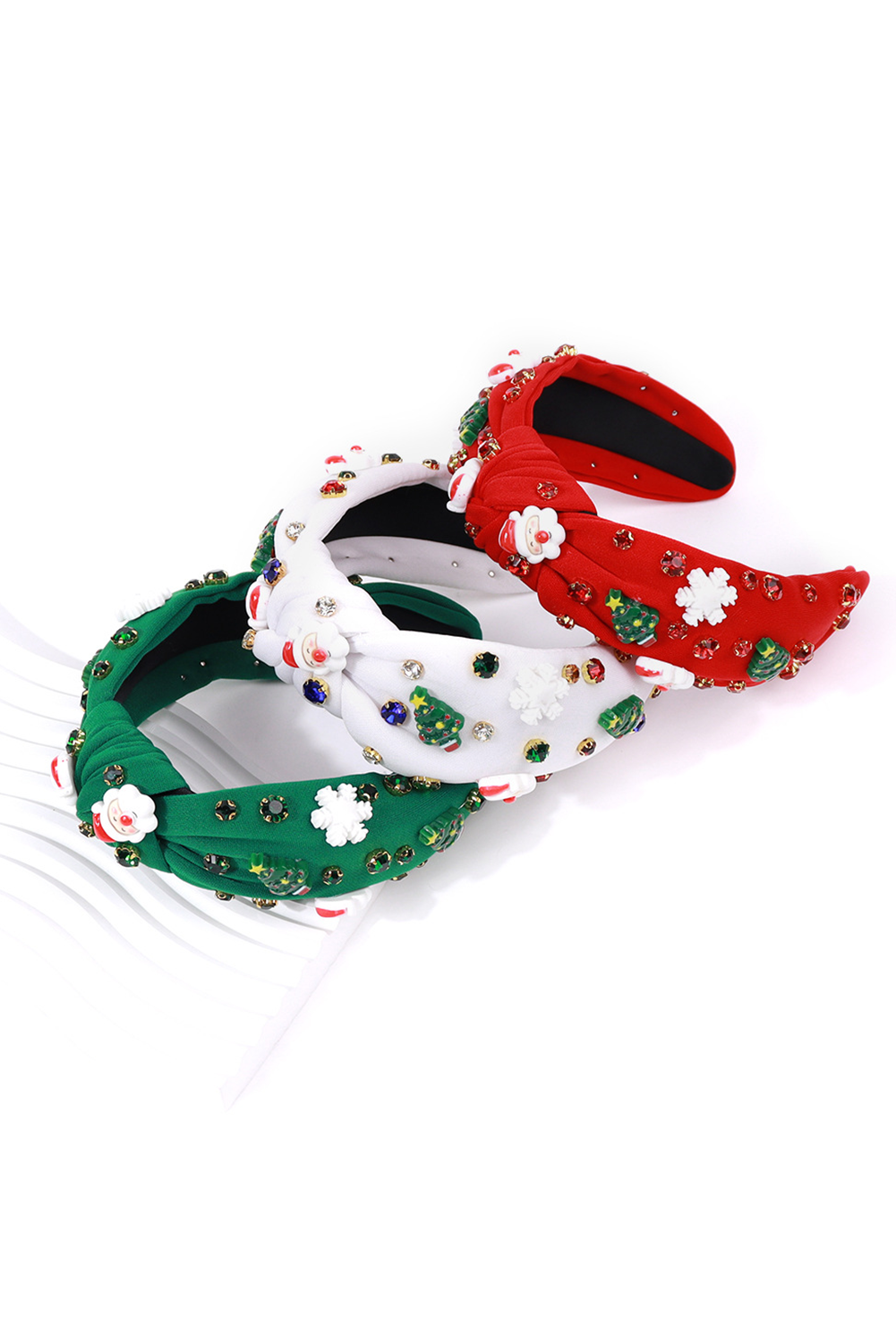 Bandeau noué en strass à motif de Noël