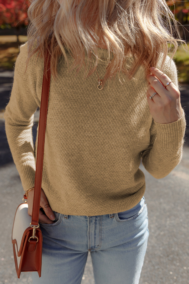 Brushed Knit Casual Fitted Sweater