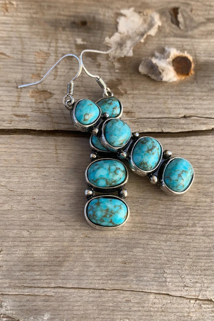 Boucles d'oreilles pendantes empilées turquoise