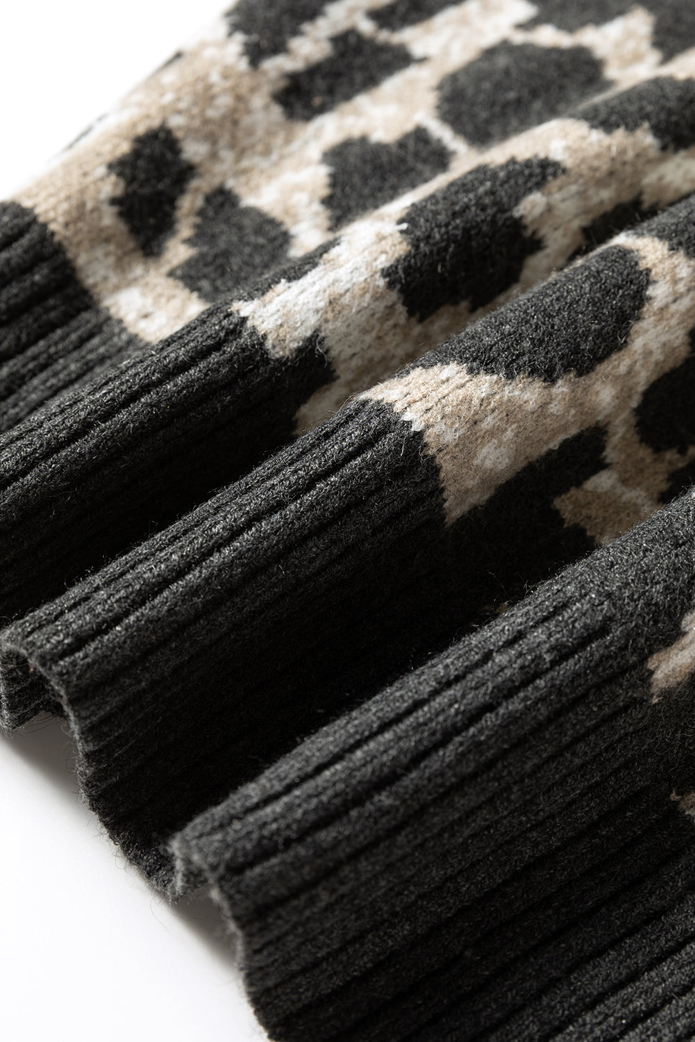 Leopard Drop Shoulder Baggy Sweater
