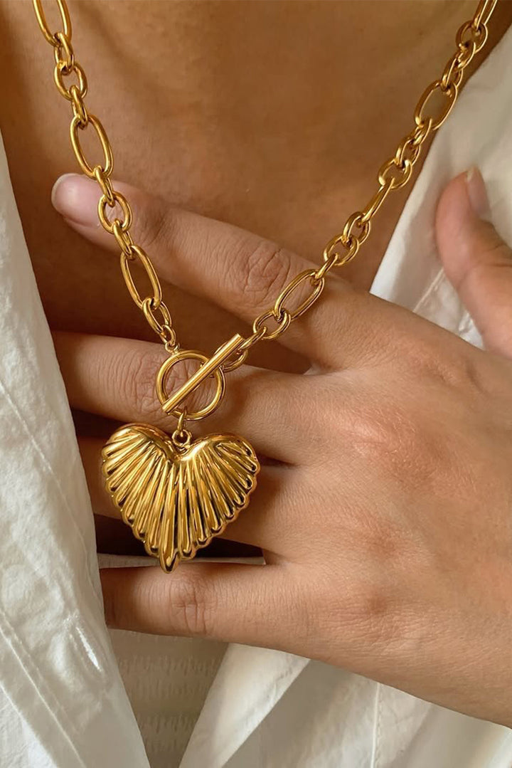Plated Chunky Heart Bohemian Necklace
