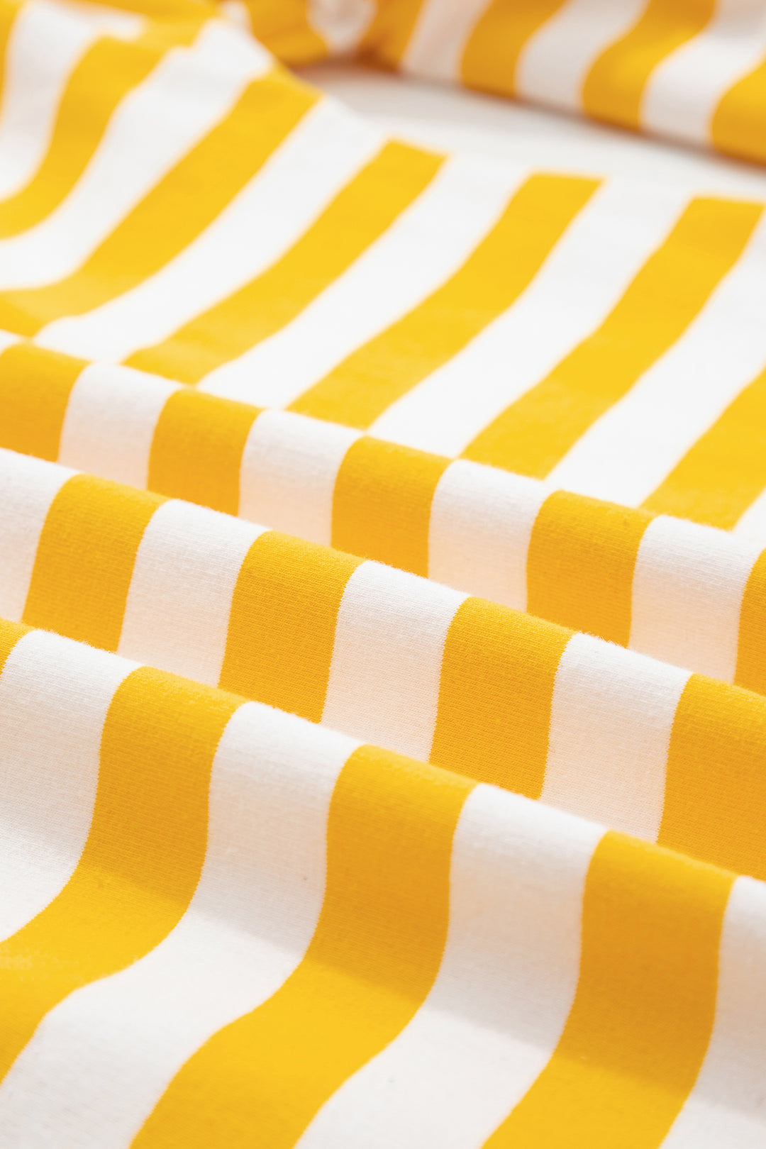 Yellow Stripe Striped Lace Patchwork V Neck Long Sleeve Top