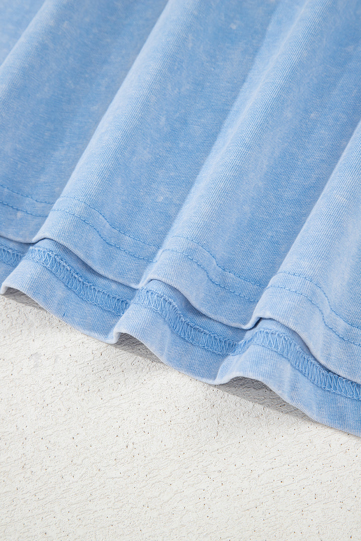 Beau Blue Mineral Wash Tank Mini Dress with Pockets