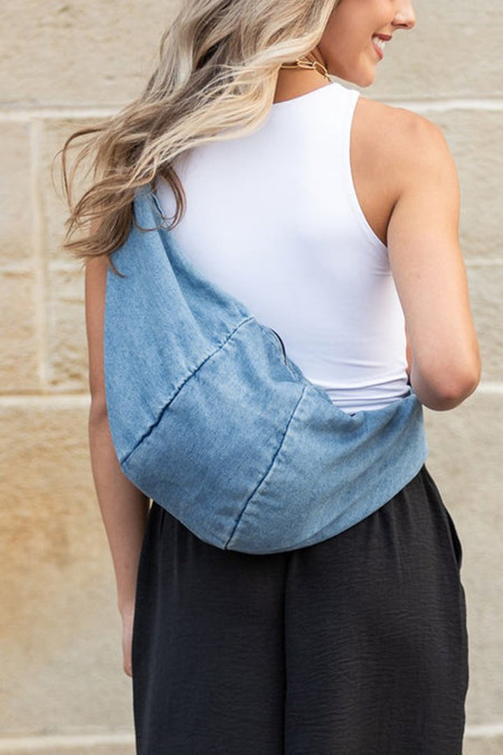 Large Capacity Denim Crossbody Bag