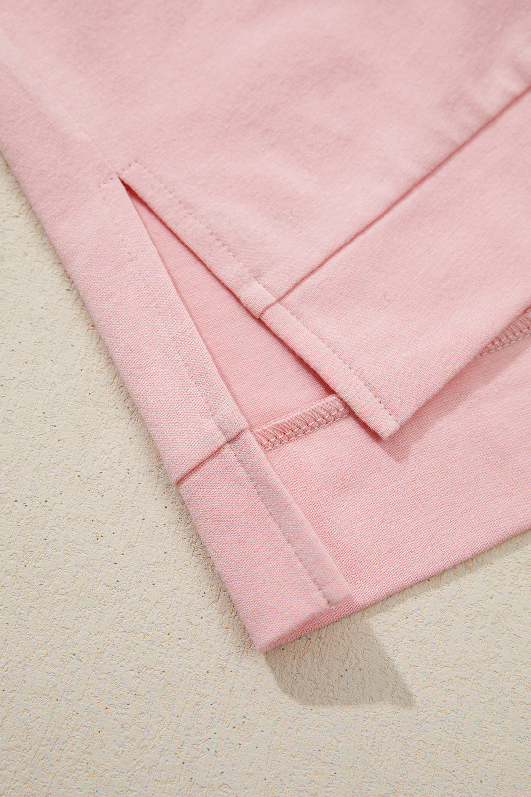 Apricot Color Block Flower Patched Loose T Shirt