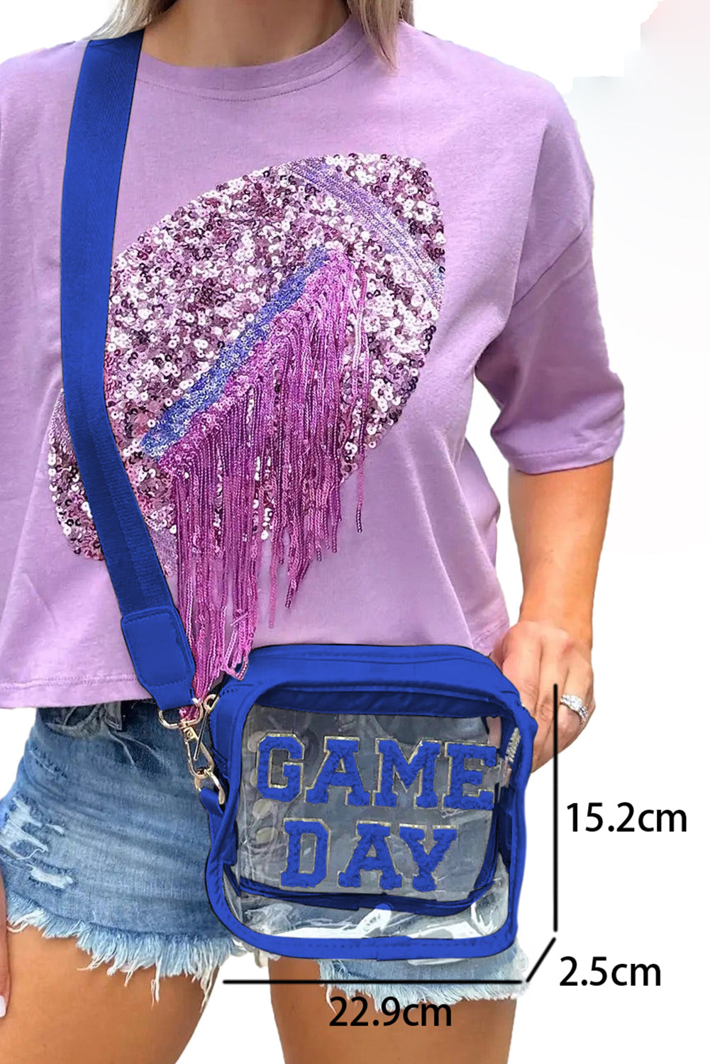 Sac à bandoulière transparent GAME DAY Rugby Football