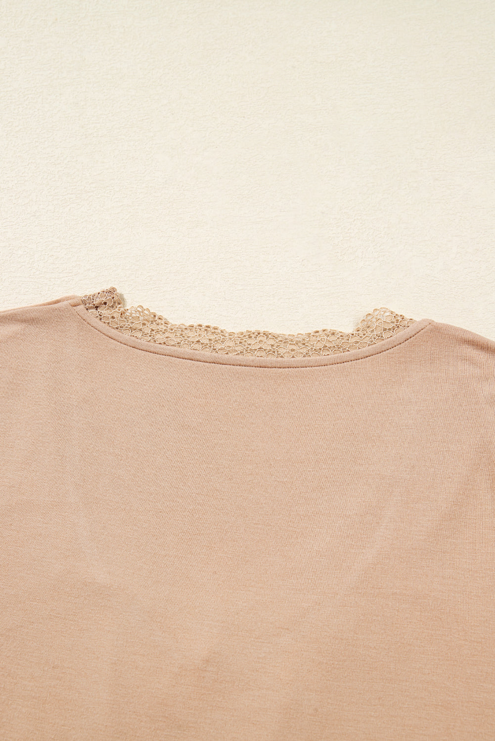 Lace-trimmed Sweetheart Neckline Ruched Detail Long Sleeve T-shirt