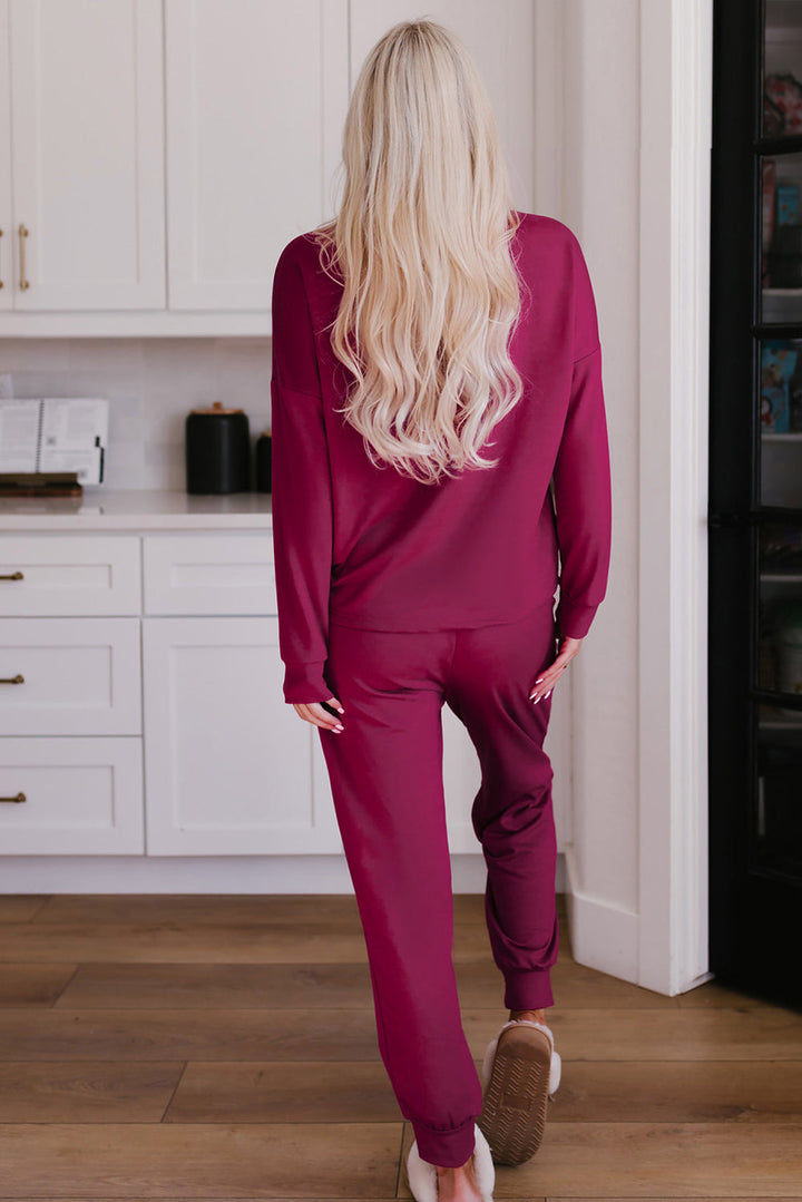 long sleeve pullover and jogger pants lounge set 1