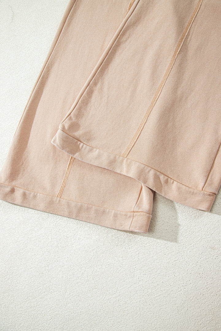 Smoke Gray Mineral Wash Drawstring Retro High Waist Wide Leg Western Pants