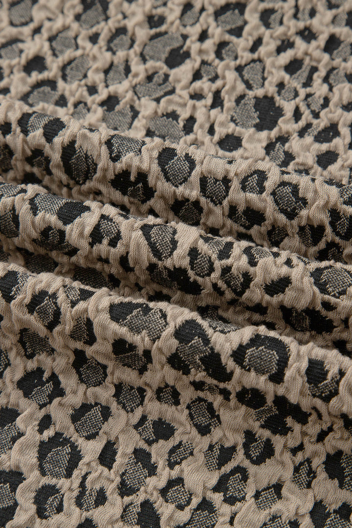 Leopard Textured Sleeveless Mini Dress with Pockets