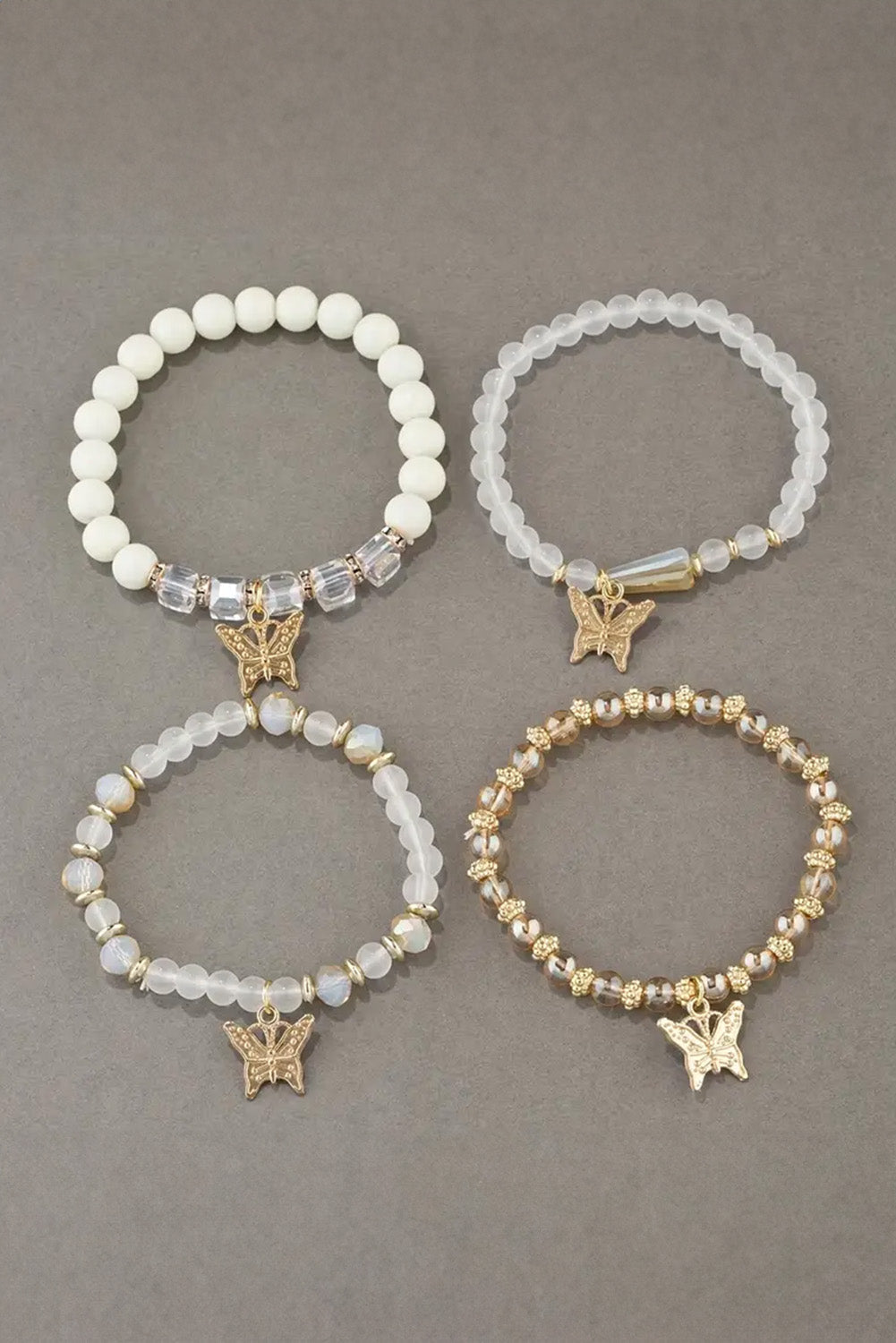 Ensemble de 4 bracelets bohèmes en perles papillon