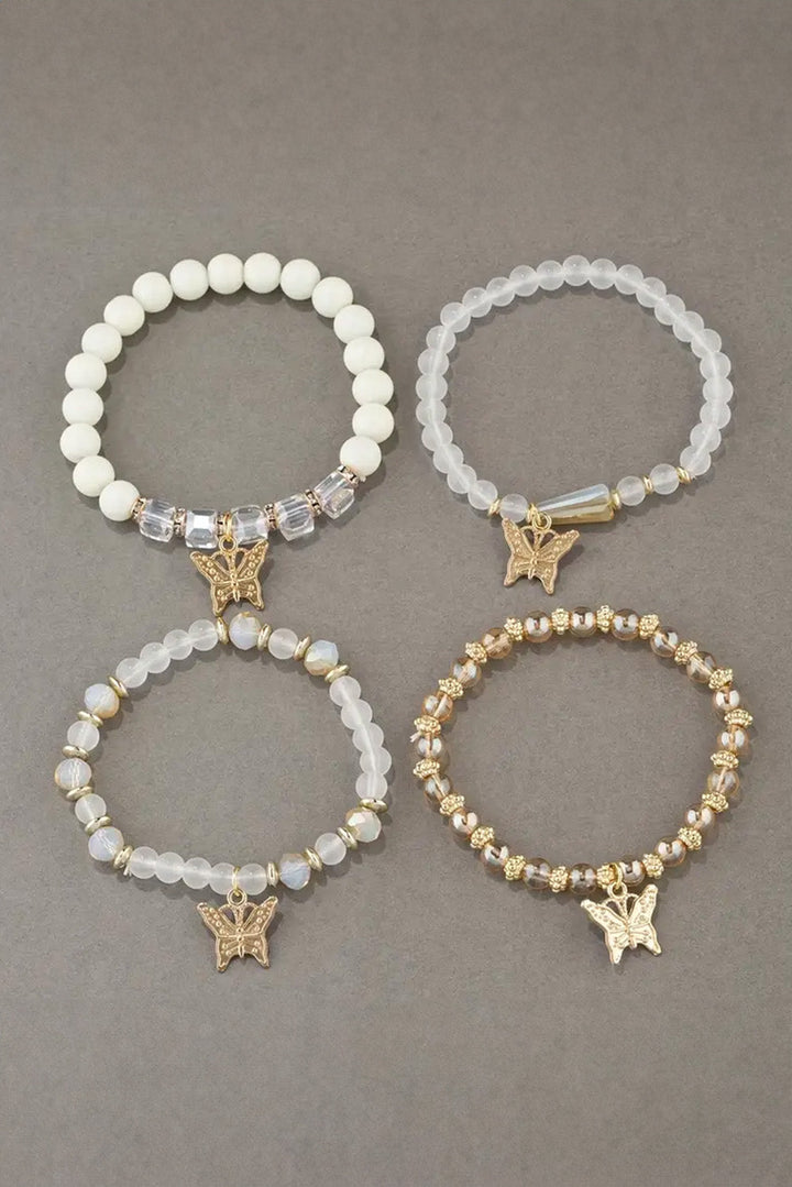 Ensemble de 4 bracelets bohèmes en perles papillon