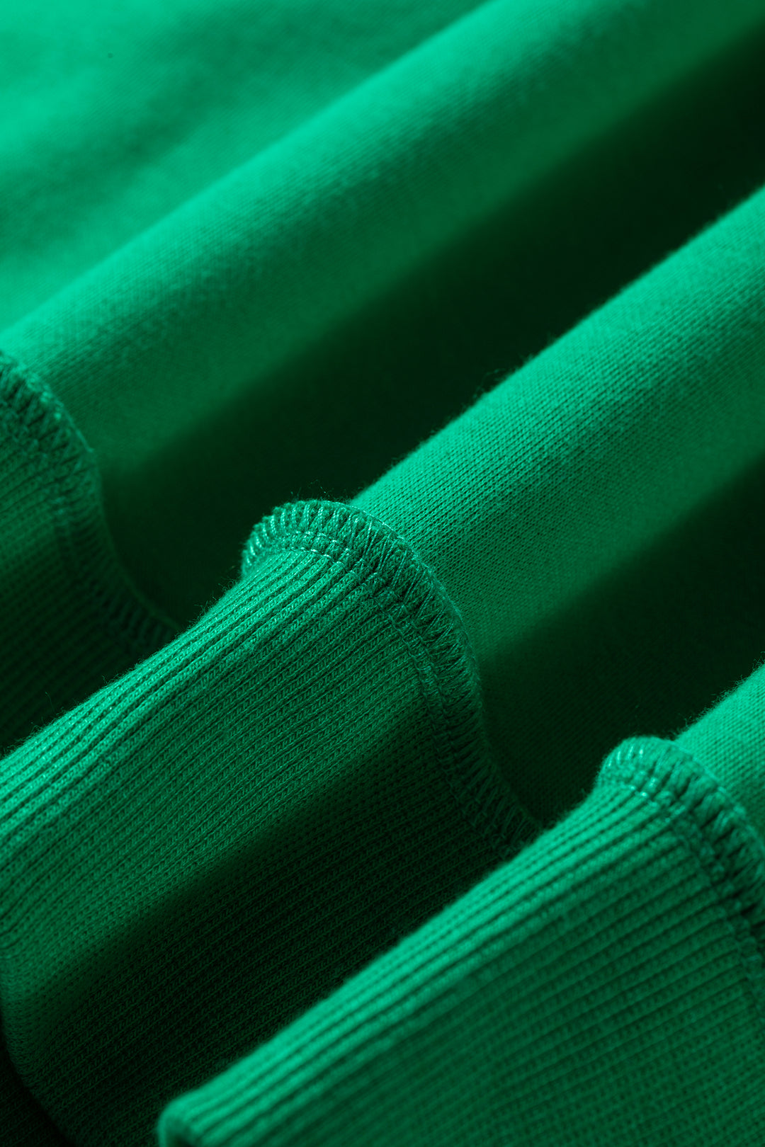 Bright Green Oversize Drop Shoulder Reversible Mock Neck Sweatshirt