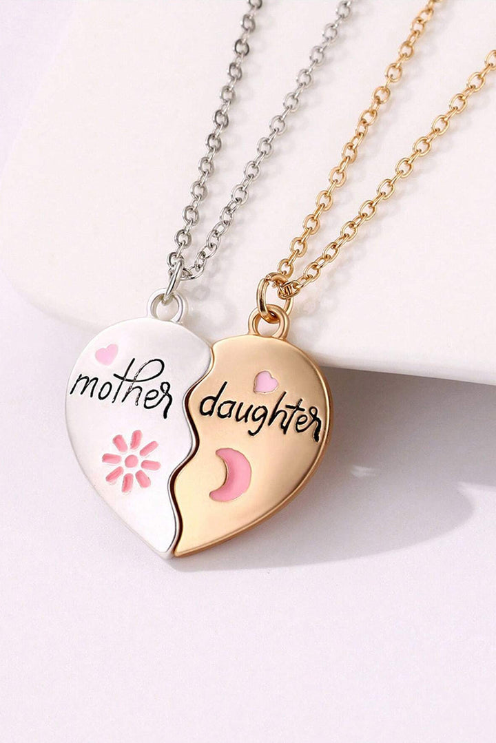 Lot de 2 colliers magnétiques en forme de cœur pour mère et fille