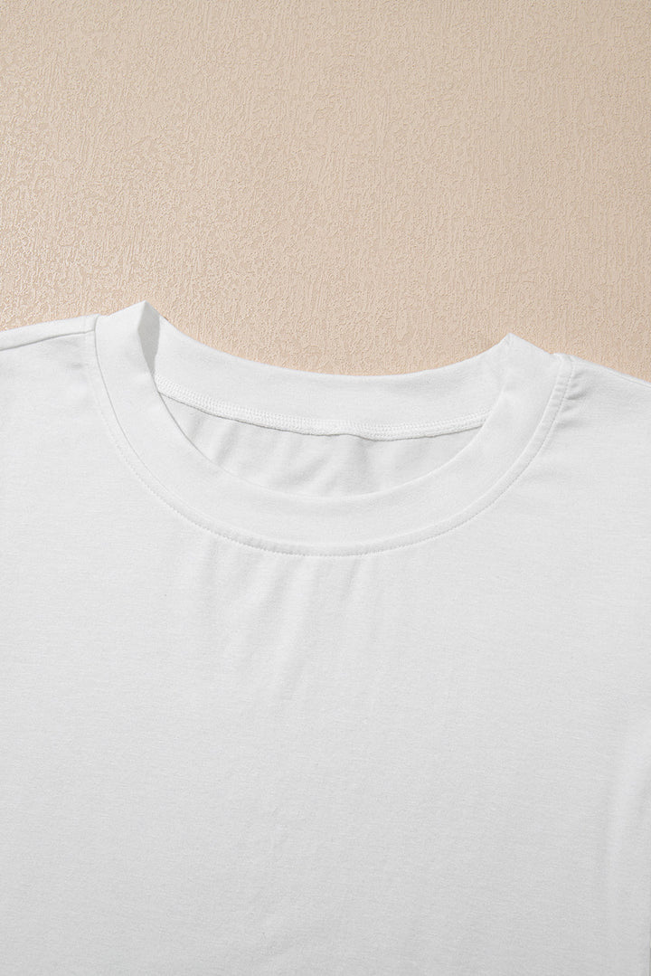 Hollow Out Embroidered Short Sleeve O Neck Top