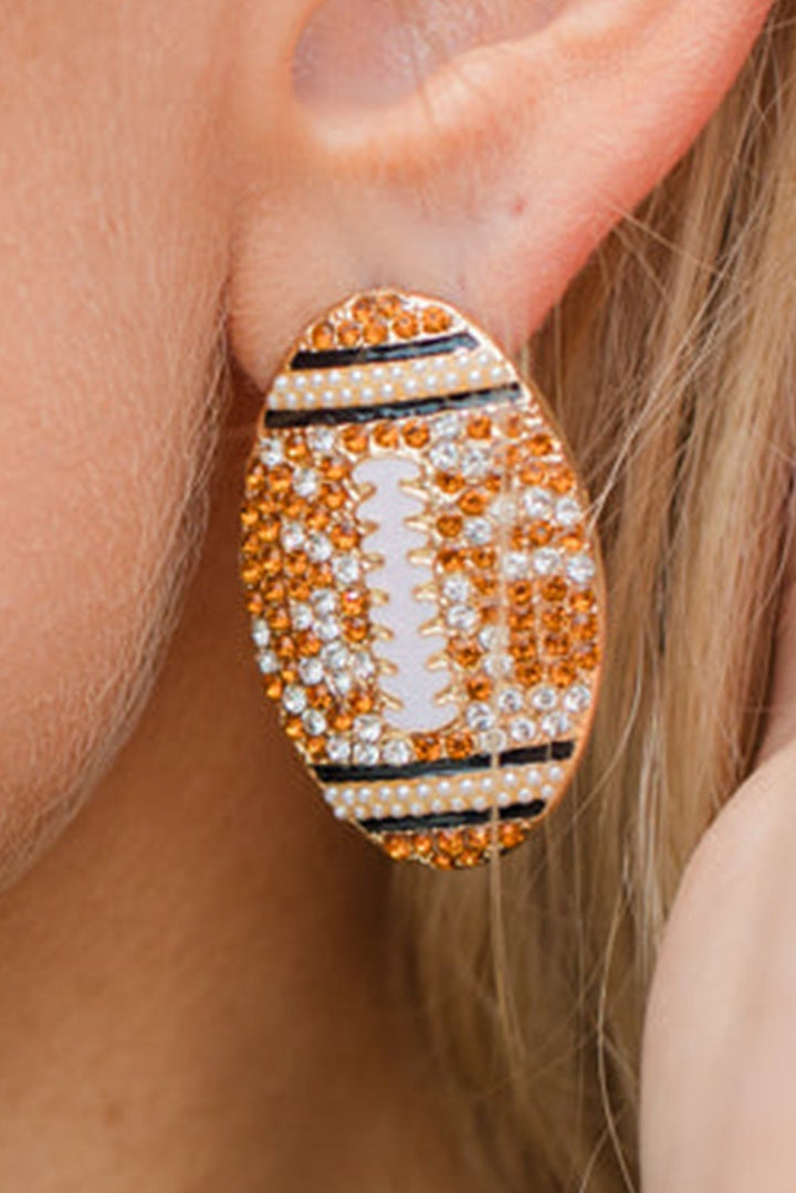 Strass-Ohrstecker für Rugby-Football-Spieltage