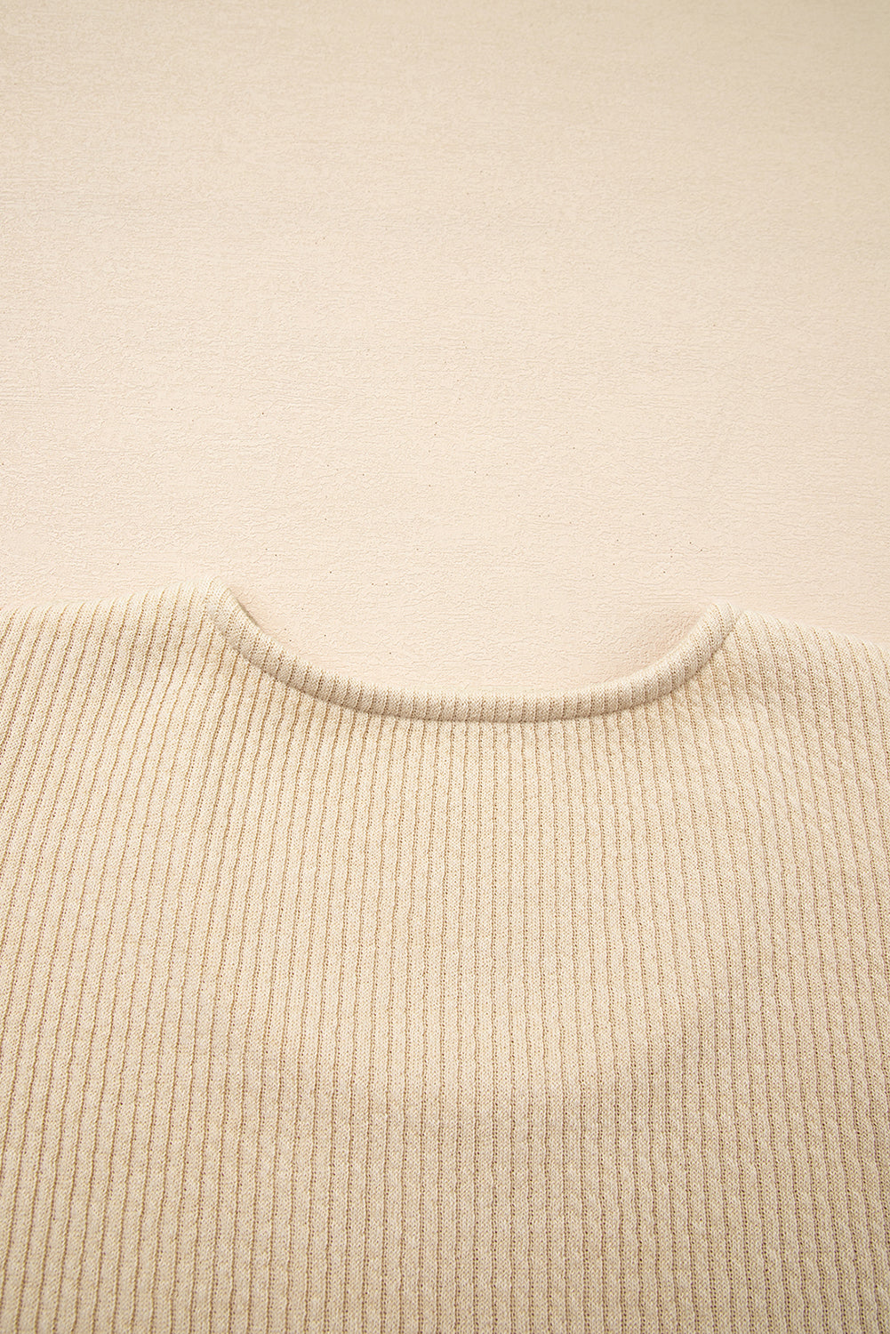 Leopard Sleeve Patchwork Ribbed Knit U Neck Top