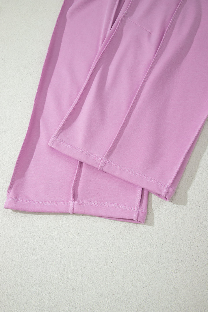 Orchid Bouquet Drop Shoulder Boxy Tee and Barrel Pants Set